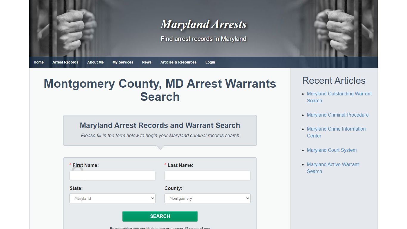 Montgomery County, MD Arrest Warrants Search - Maryland ...